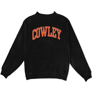 Blue84 Ladies Cowley Felt Embroidered Mock Neck Crew Sweatshirt