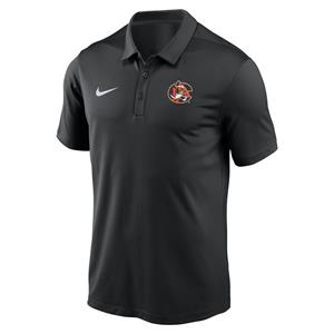 Nike Victory Solid with Tiger Logo Embroidered Black Polo