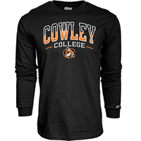 Blue84 Classic Cowley Multi Color College Tiger Logo Black Long Sleeve T-shirt