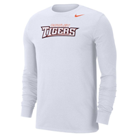 Nike Dri-fit Cowley Tigers Athletic Logo Long Sleeve White T-shirt