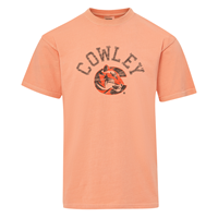 MV Sport Coastal Color Cowley Arched w/ Tiger Logo Distressed Tangy Tangerine T-shirt