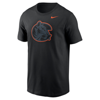 Nike Dri-fit Tiger Logo w/ Orange Outline Black T-shirt